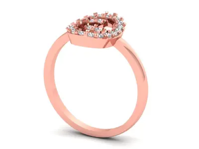 Solitaire Wedding Engagement Women Rings Round Top Band 3D print model