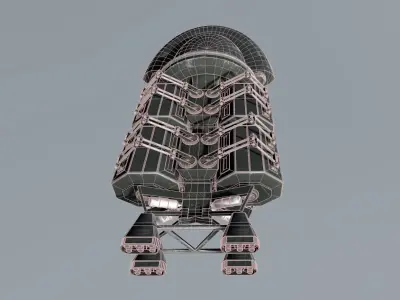 Sci Fi Cargo Shuttle Low-poly 3D model