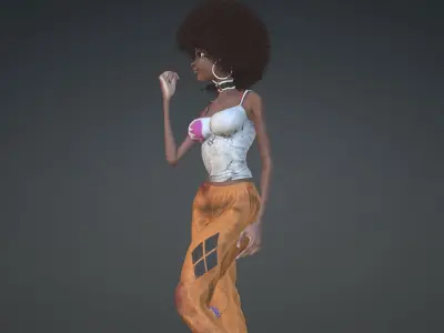 Afro Toon Woman 3D model