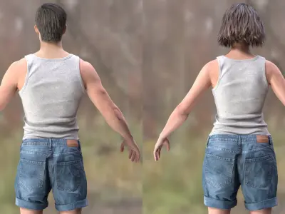  Man and Woman in Summer Outfit 1 