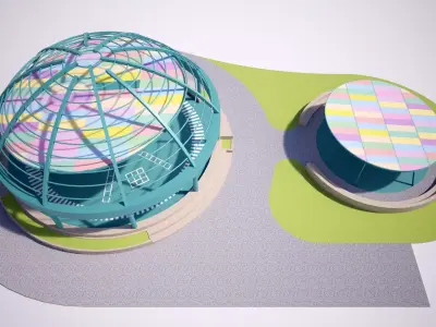 Communal Space Dome Pavilion 3D model