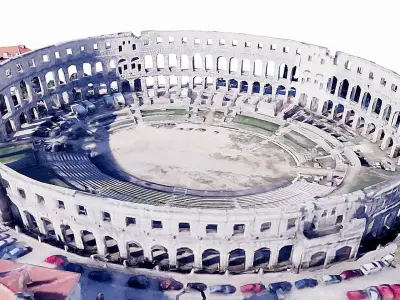 Pula Arena Amphitheatre Low-poly 3D model