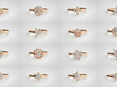 357 Ultra light wt minimalist Women Ring 3dm stl renders  3D Model Pack