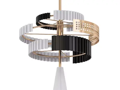 Wallie modern pendant light with gold design 3D model