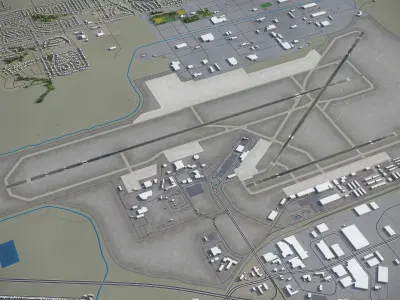 Linkoln Airport - LNK Low-poly 3D model