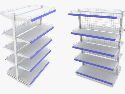 Supermarket - Double Shelf 3D model