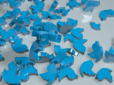 Twitter Logo with Animation 3D 3D model