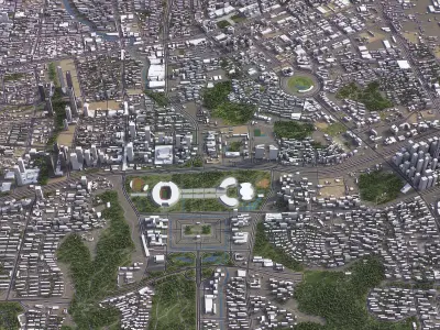 Jinan - 3D City Model Low-poly 3D model