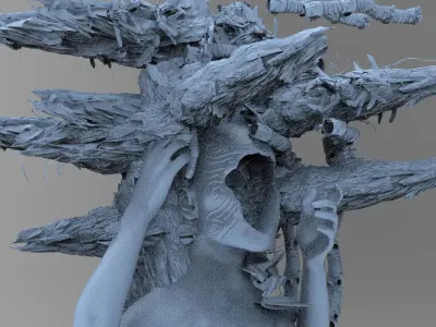 Ancient Crystal Sci fi tower cliff 4  3D model