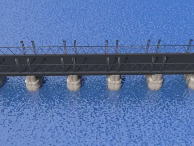 Sci-fi Bridge  Low-poly 3D model