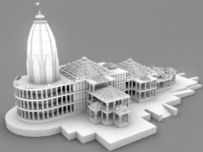 Ram Mandir Low Poly Low-poly 3D model