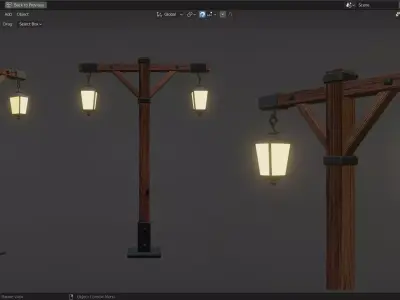 Lamp Post - 2 Sided -  3D model