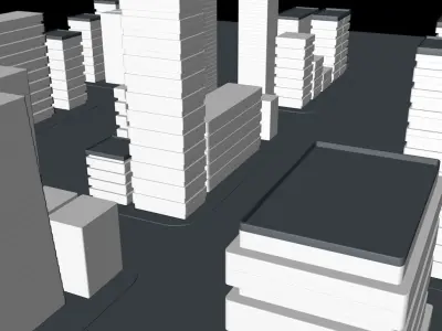 Unique buildings pack futuristic city 3D model