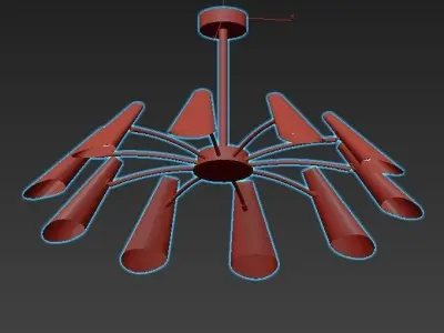 artesia modern chandelier - gold 3D model