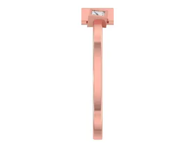 Solitaire Women Light Weight Baguette Princess stone Band Ring 3D print model