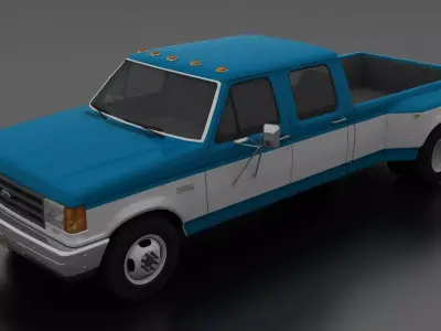 F-Series F-350 XL Pickup DRW CrewCab 1987 Low-poly 3D model