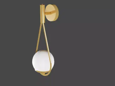 aplik 1 wall sconce in gold with glass 3D print model