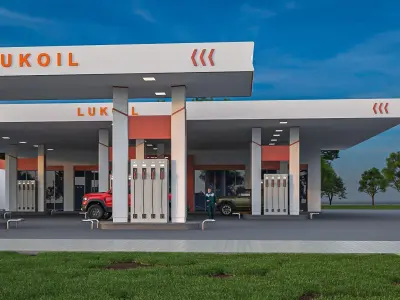 lukoil gas station Low-poly 3D model