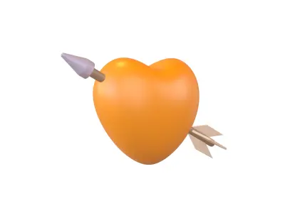 Heart With Arrow v1 007 Low-poly 3D model