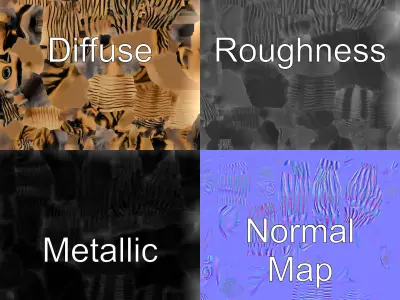 Bronze Goat Head Door Handle model pack Low-poly 3D model