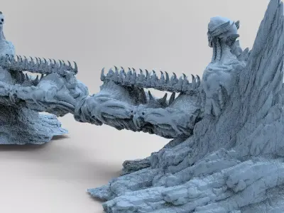 Alien organic Robot Mountain Tower 3D model