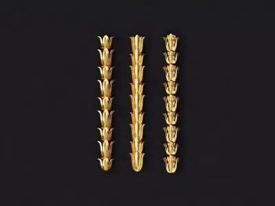 3 DEKORS three gold plated pins 3D model