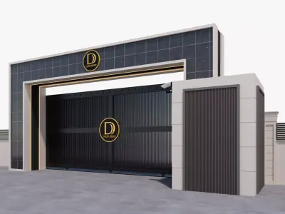 Main Site Entrance Gate Door 3D model