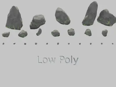 Fantasy Stylized Rock Pack Low-poly 3D model