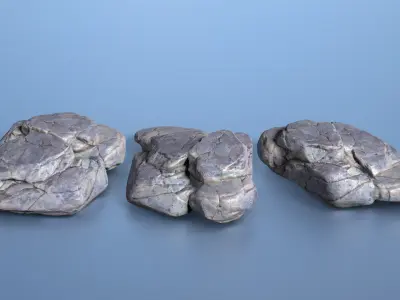 6 Boulder Rocks - 240823 Low-poly 3D model