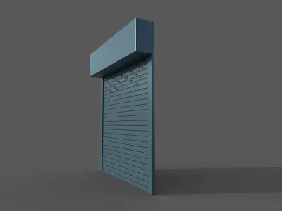 Metal industrial door Low-poly 3D model