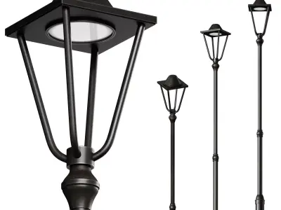 Street park lamp post 3D model