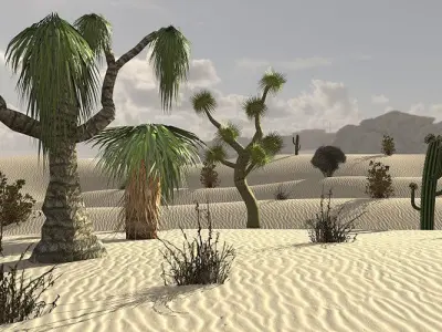 Desert Vegetation Pack Low-poly 3D model