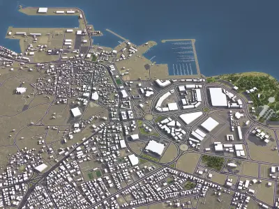 Jizan - 3D City Model Low-poly 3D model