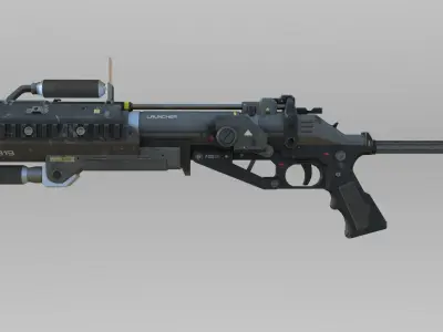 M319 Grenade Launcher Low-poly 3D model