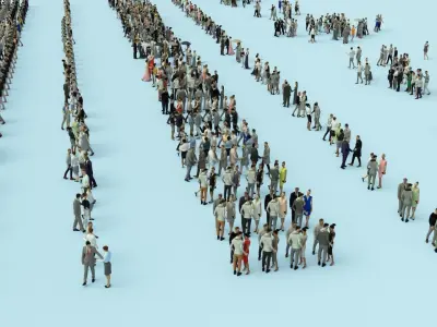 10X HDRI SKY VOL05 - ULTIMATE SPEED 3D CROWDS - PEOPLE 3D Model Pack