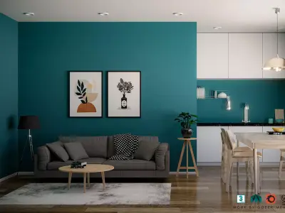 Interior with Kitchen 3D model