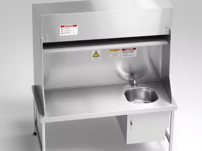 Stainless Steel Lab Sink Unit Low-poly 3D model