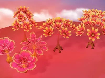 Lava Forest Low-poly 3D model