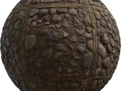 River Pebble Exposed Aggregate Slabs PBR Texture Texture