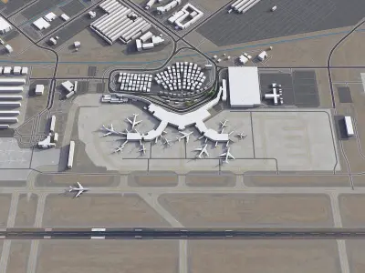 Tucson Airport Low-poly 3D model