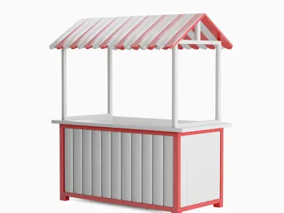 Food Stand 02 Low-poly 3D model