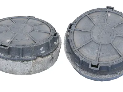 Ultra realistic Sewer well Pbr Low-poly 3D model