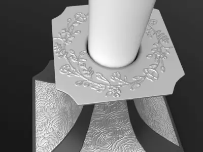 Candle On Stand 3D model