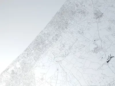 Gaza Strip Road Network and Streets 3D model
