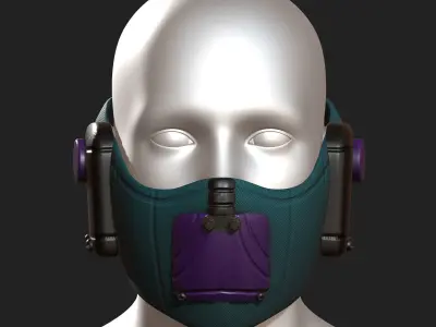 Gas mask respirator scifi futuristic 3d Artist  Low-poly 3D model get