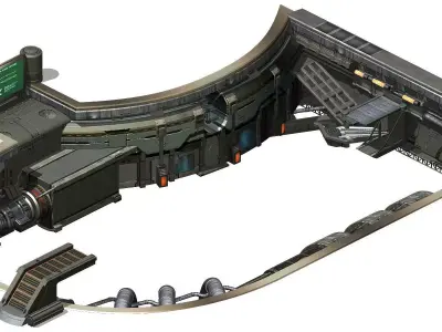 Sci Fi Building- Aerial port 3D model
