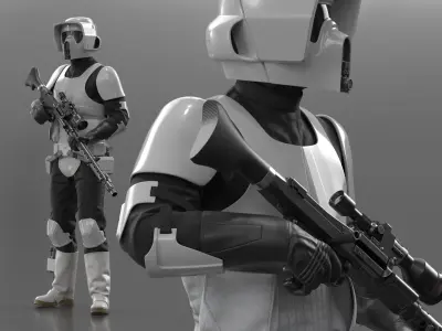  Star Wars White Trooper Loadout Standing Guard Position 
