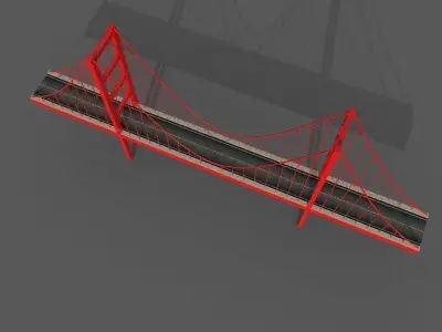 Cartoony Bridge Low-poly 3D model