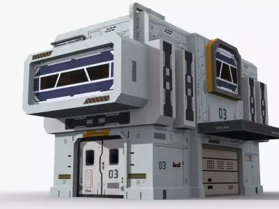Sci-Fi Industrial x12 Low-poly 3D model