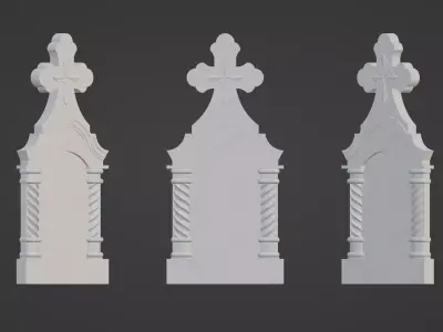 Cross with Columns 3D STL Model for CNC 3D print model